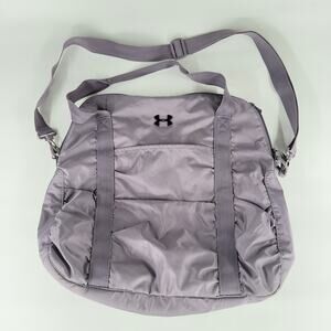Under Armour Tote Gym Duffel Bag Purple 20x16 Nylon Shoulder Strap Sports Travel